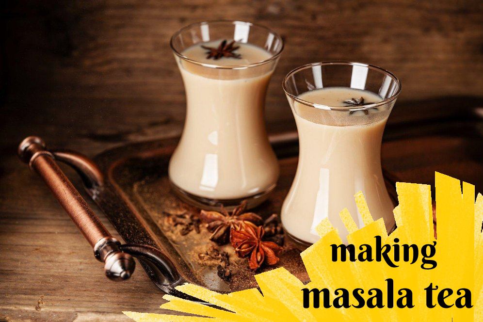 Ingredients for making masala tea at home