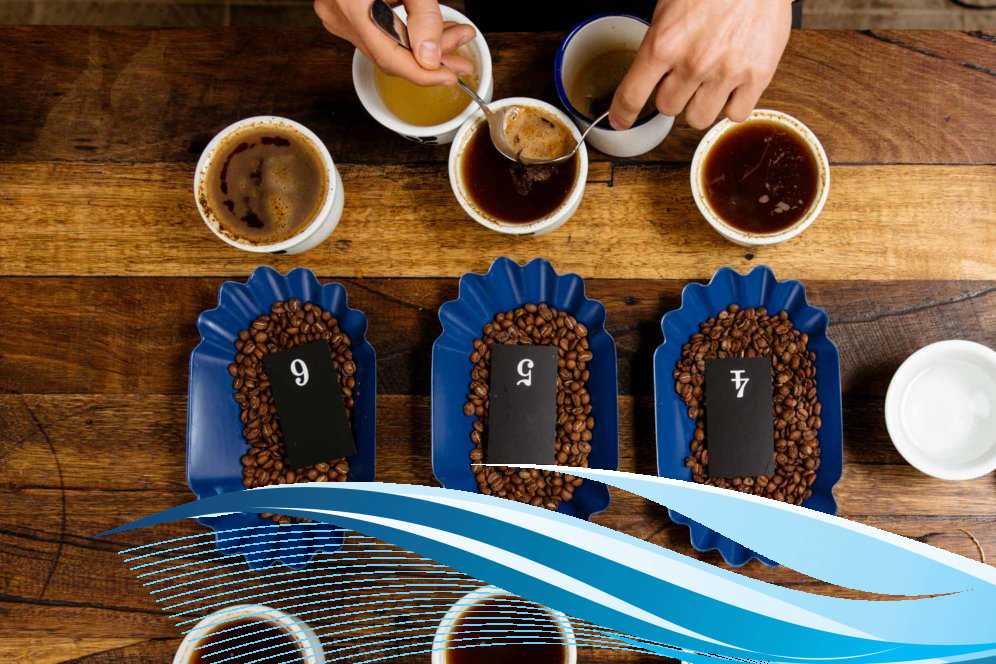 What are the 4 steps of coffee tasting?