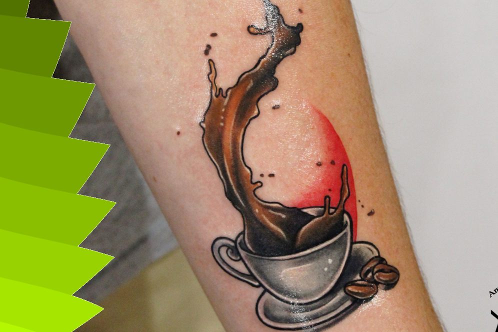 Coffee color design tattoo
