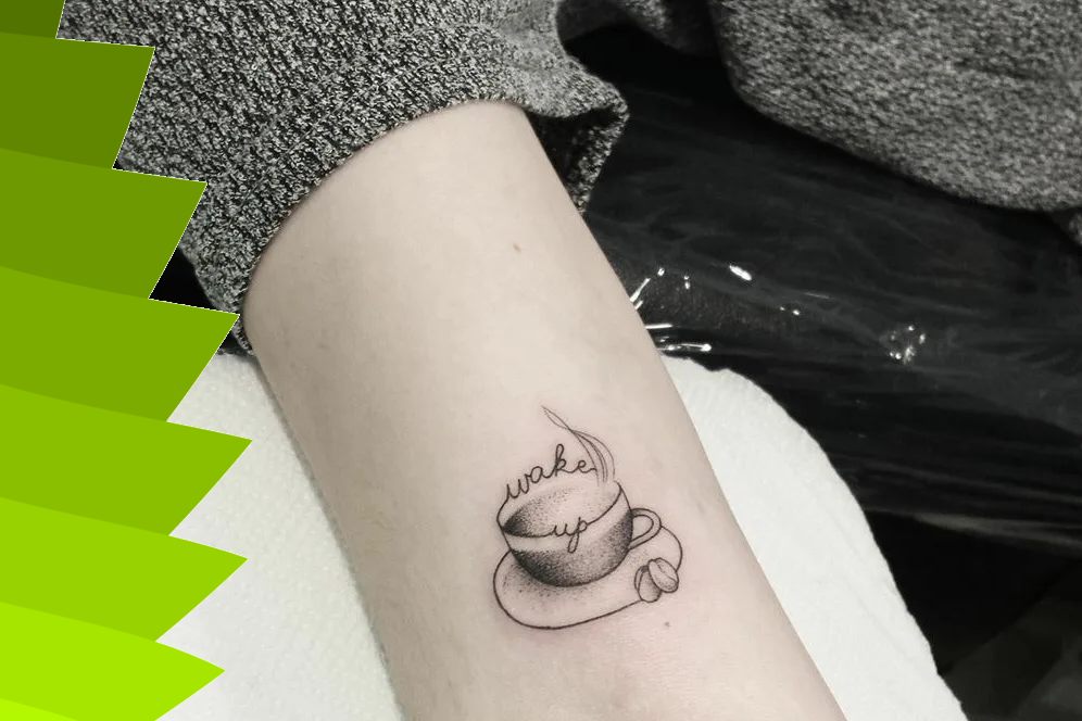 Coffee design tattoo simple